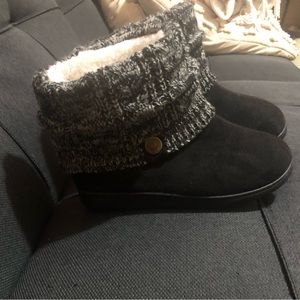 NEW Knit Bootie Slippers Warm Plush Fleece Memory Foam Shoes Indoor Outdoor